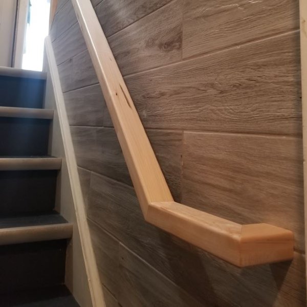 Natural Maple Railing Wallmount